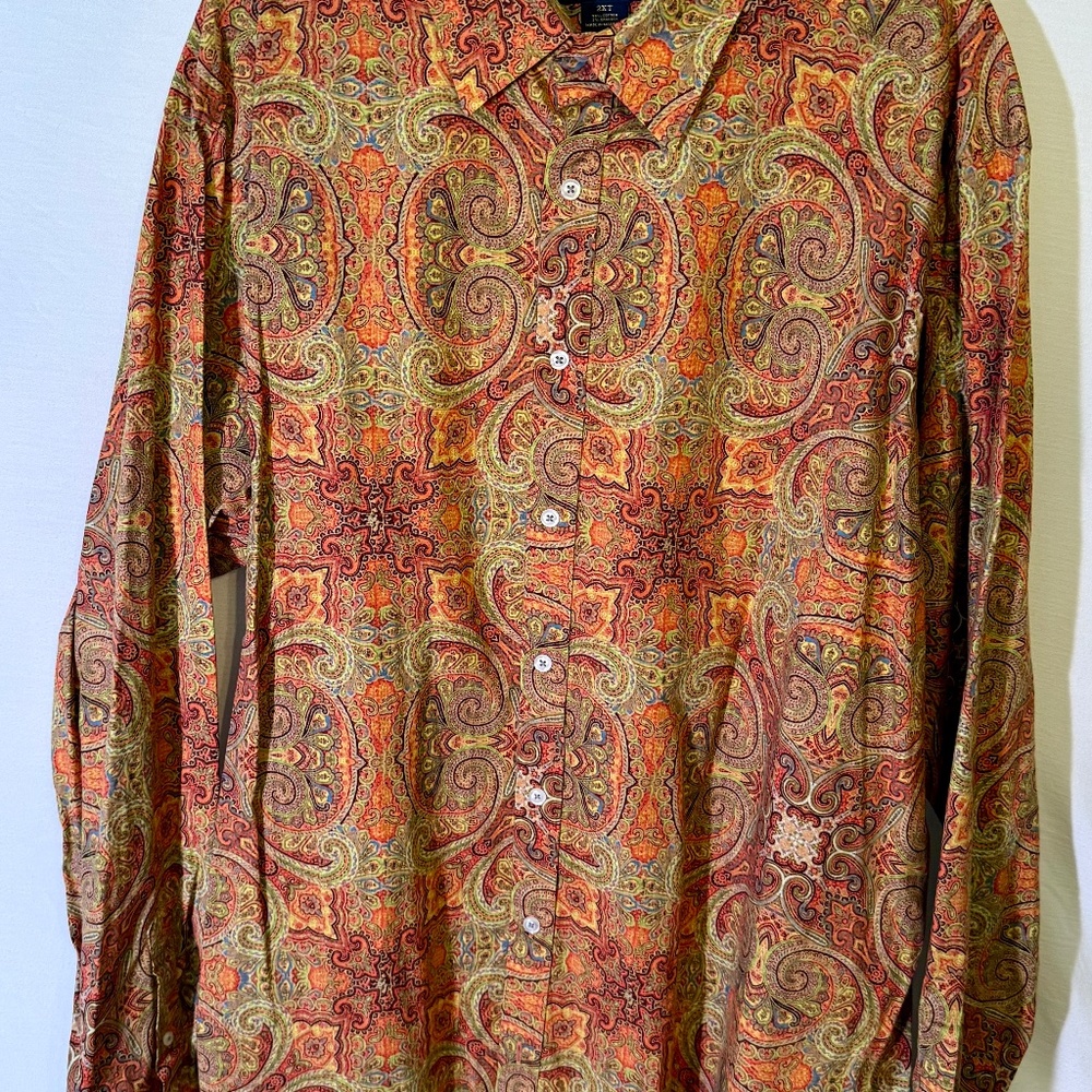 Daniel Cremieux Rust & Olive Paisley Button-Down